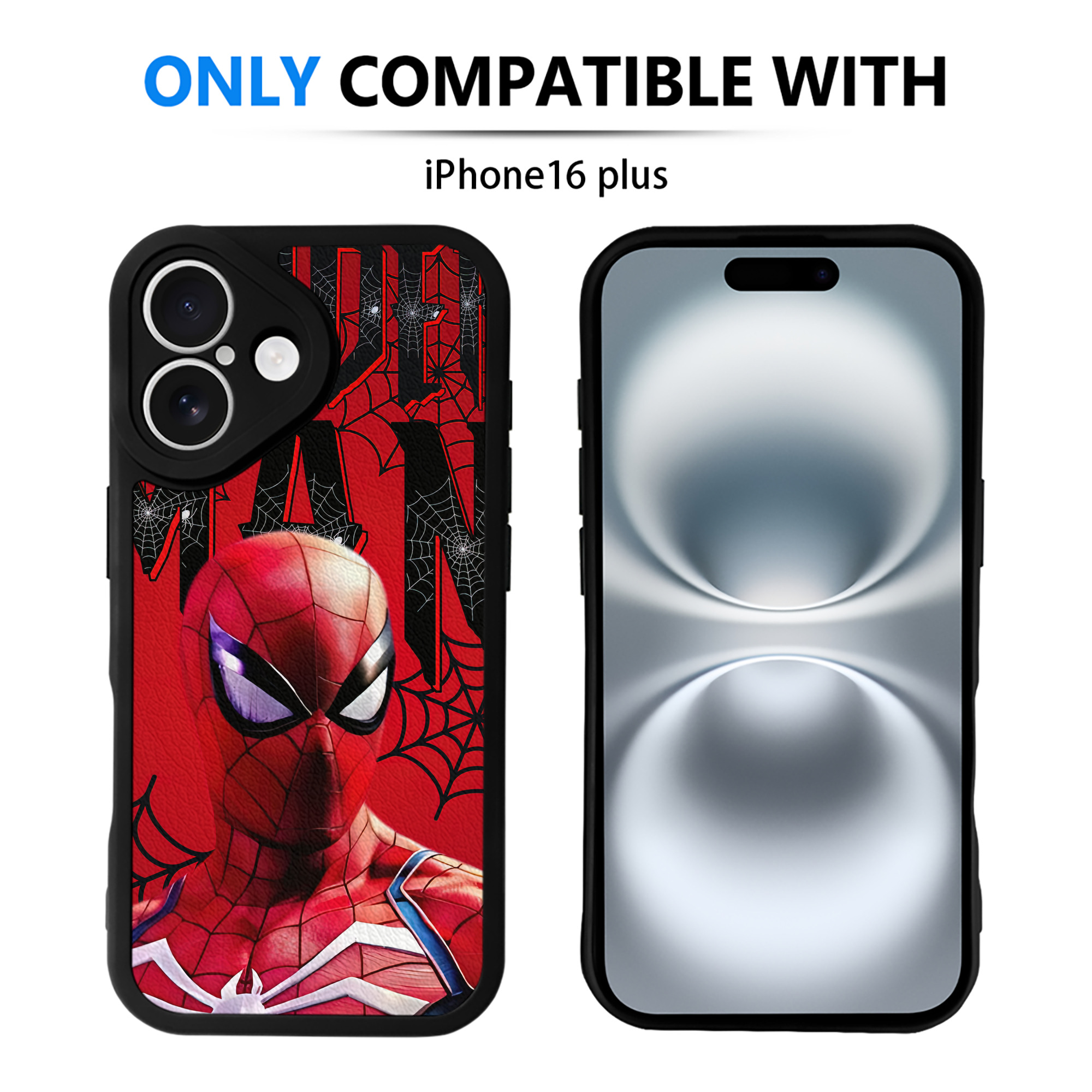 （画像用） Spider Man スパイダーマン 【iPhone 16シリーズ対応】シリコンスマホケース（レザー調） 材質：シリコン